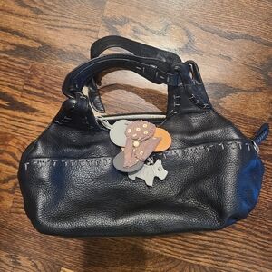 RADLEY LONDON Black Leather Shoulder Bag with Charm